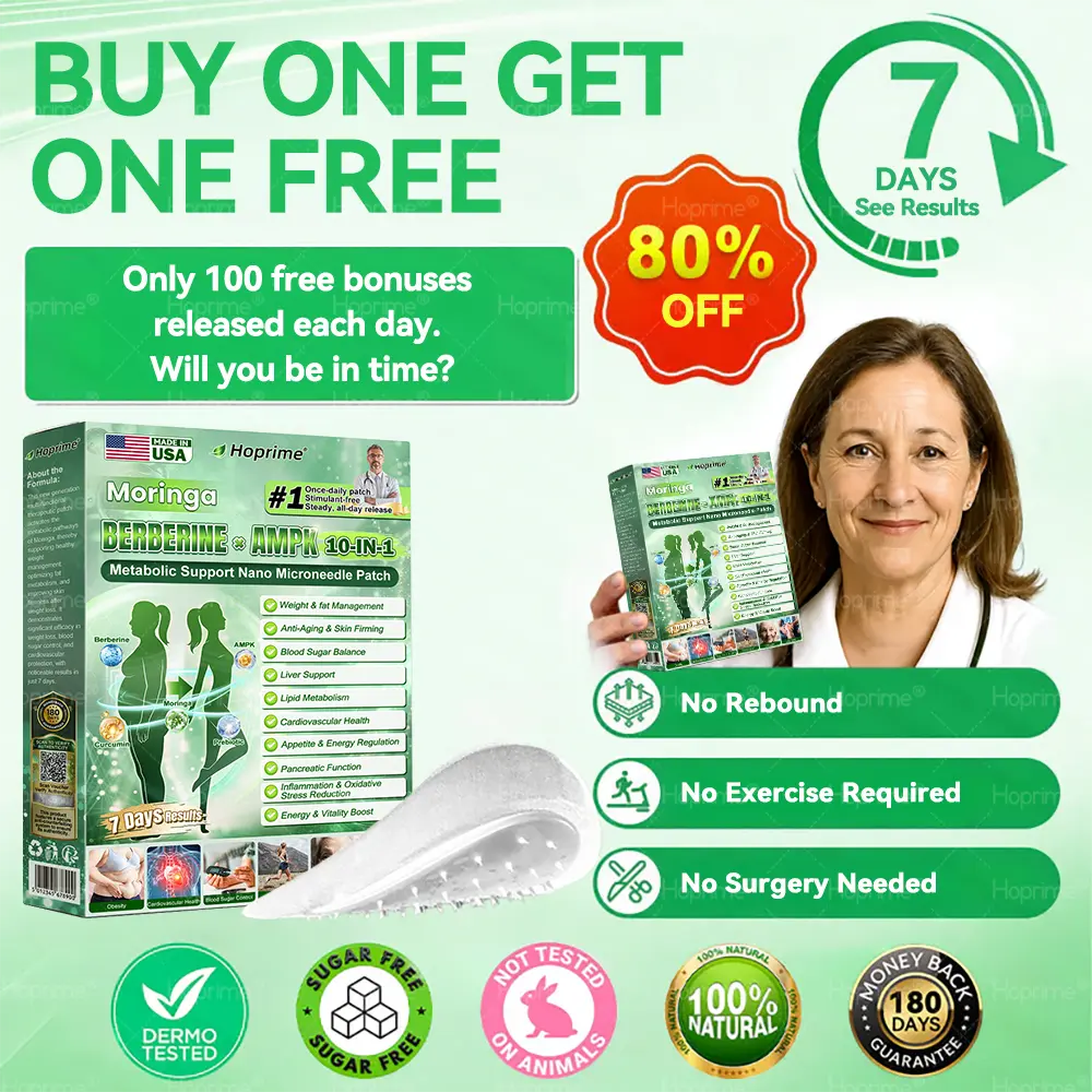 𝐏𝐡𝐲𝐬𝐢𝐜𝐢𝐚𝐧-𝐅𝐨𝐫𝐦𝐮𝐥𝐚𝐭𝐞𝐝 🧑⚕️| Hoprime® Moringa · Berberine × AMPK+ 10-in-1 Metabolic Support Nano Microneedle Patch — ✅ 𝐄𝐱𝐩𝐞𝐫𝐢𝐞𝐧𝐜𝐞 𝐕𝐢𝐬𝐢𝐛𝐥𝐞 𝟕-𝐃𝐚𝐲 𝐑𝐞𝐬𝐮𝐥𝐭𝐬 🍇